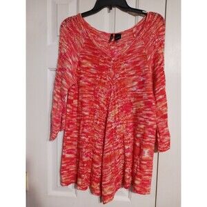 Women's New Directions 3/4 Sleeve Coral Tunic Sweater Size L